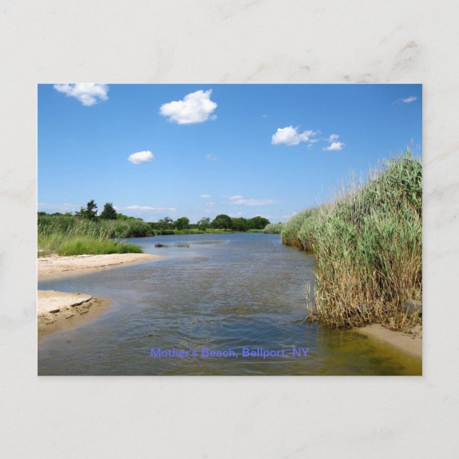 Cartão Postal Praia da Mãe, Bellport NY (Frente)