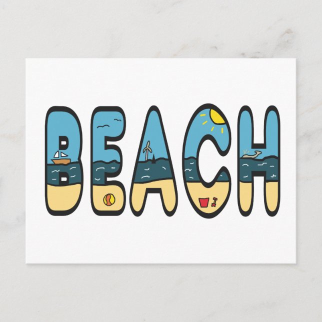 Cartão Postal Praia da praia (Frente)