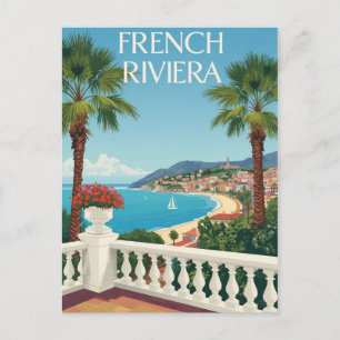Cartão Postal Praia da Riviera Francesa Viagens
