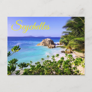 Cartão Postal Praia das Ilhas Tropicais das Seychelles