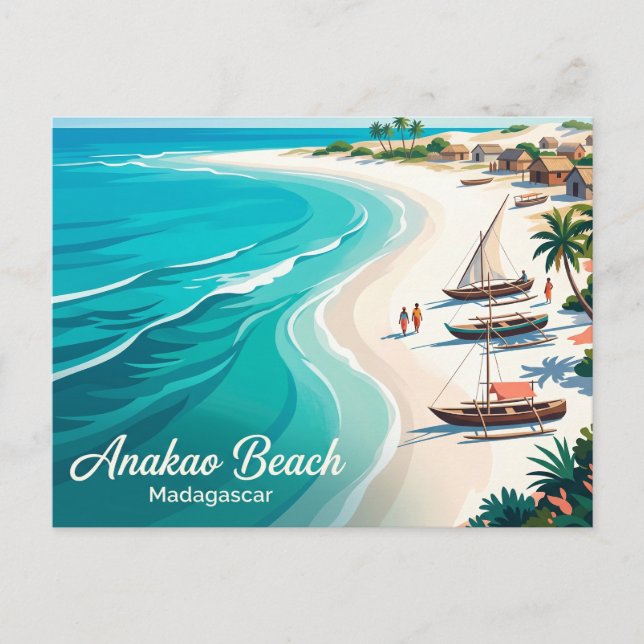Cartão Postal Praia de Anakao Madagascar (Frente)
