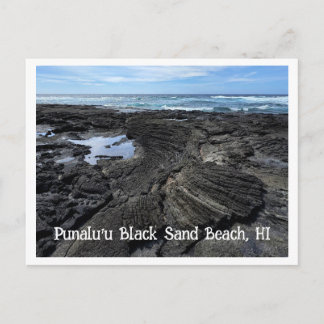 Cartão Postal Praia de Areia Negra Punalu'u, HI