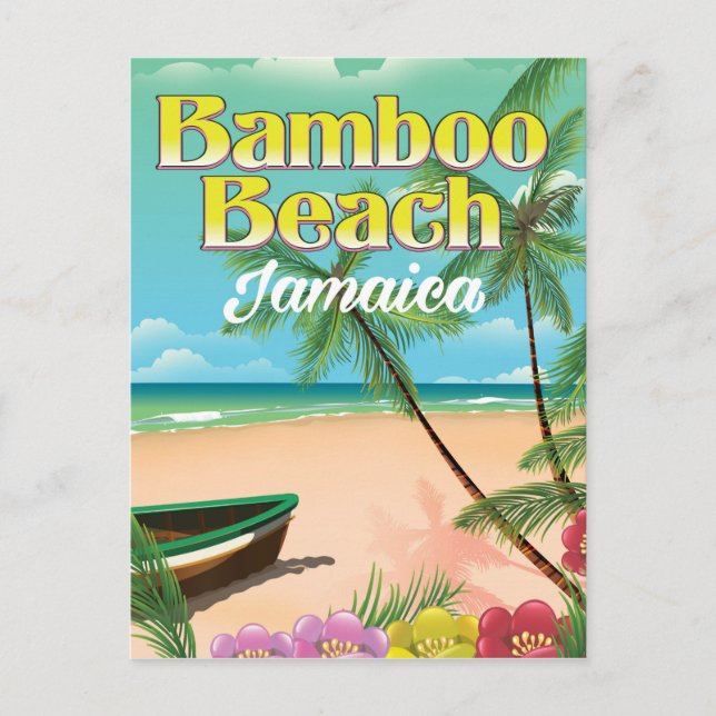 Cartão Postal Praia de Bambu Jamaica (Frente)