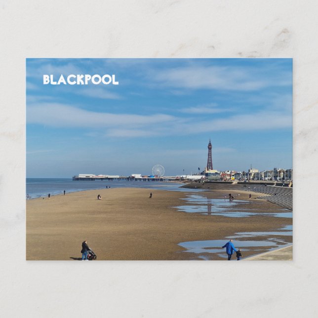Cartão Postal Praia de Blackpool (Frente)