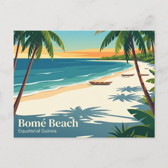 Cartão Postal Praia de Bomé Guiné Equatorial (Frente)