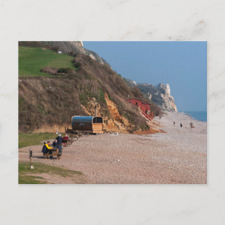 Cartão Postal Praia de Branscombe no Início da Primavera