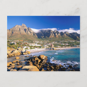 Cartão Postal Praia de Camps Bay e Cordilheira dos Doze Apóstolo