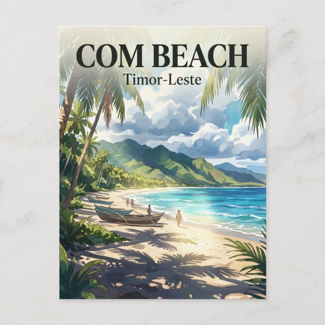 Cartão Postal Praia de Com, Com, Timor-Leste Timor-Leste (Frente)