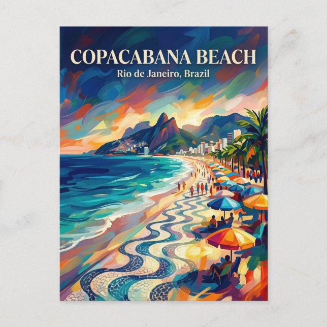 Cartão Postal Praia de Copacabana Brasil (Frente)