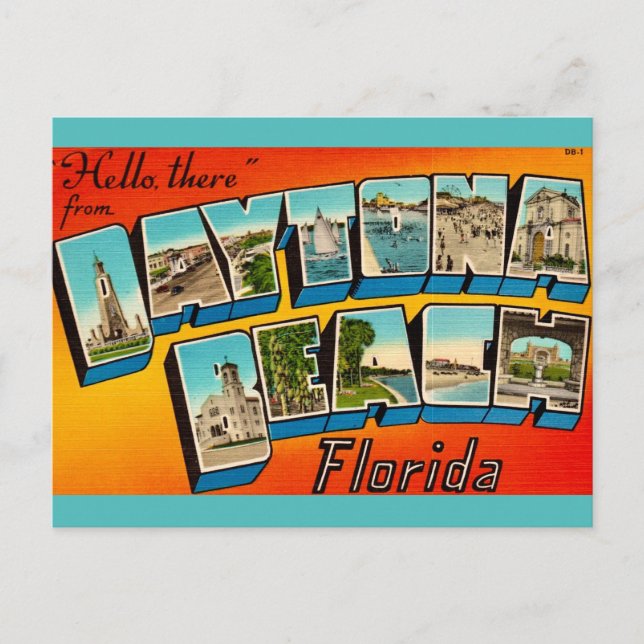 Cartão Postal Praia de Daytona Beach Flórida (Frente)