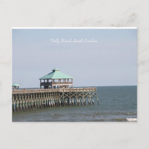 Cartão Postal Praia de Folly SC, Pier, Charleston, Fotografia