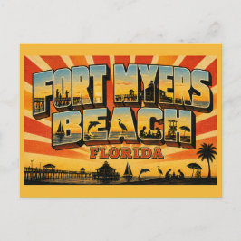 Cartão Postal Praia de Fort Myers Flórida Família Escape Arte Vi