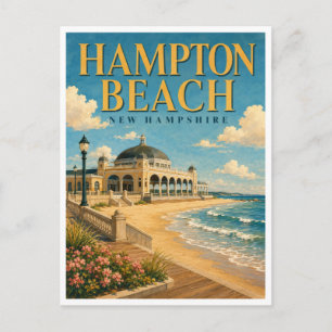 Cartão Postal Praia de Hampton New Hampshire Seashell GeoSaga
