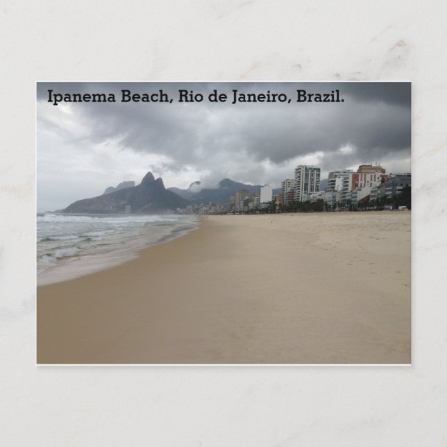 Cartão Postal Praia de Ipanema, Rio de Janeiro, Brasil. (Frente)