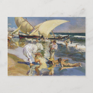 Cartão Postal Praia de Joaquín Sorolla- Valência na luz da man