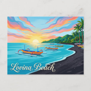 Cartão Postal Praia de Lovina Indonésia