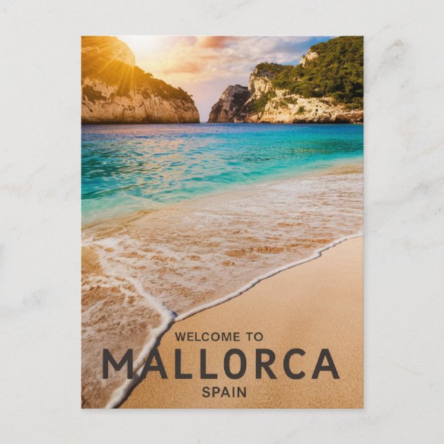 Cartão Postal Praia de Maiorca, Espanha (Frente)