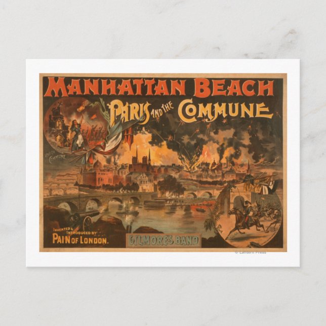 Cartão Postal Praia de Manhattan - Paris e o jogo comunal (Frente)