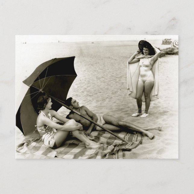 Cartão Postal Praia de Oregon no Verão - Foto Antiga (Frente)