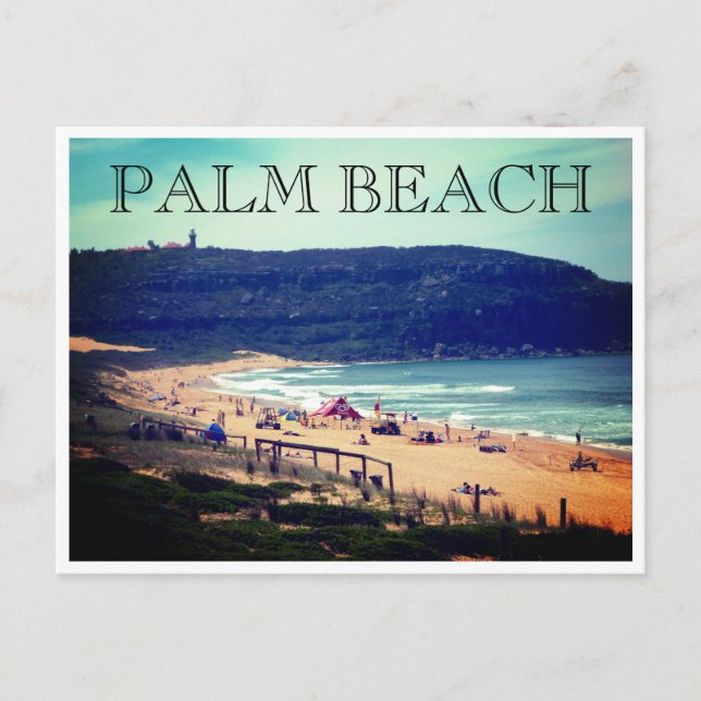 Cartão Postal praia de palm beach verão (Frente)