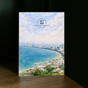 Cartão Postal Praia de Pattaya, Khao Phra Tamnak, Tailândia Si