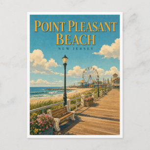 Cartão Postal Praia de Point Pleasant Nova Jersey GeoSaga