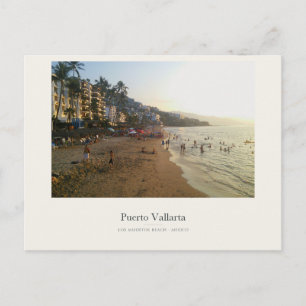 Cartão Postal Praia de Puerto Vallarta em Luz Dourada