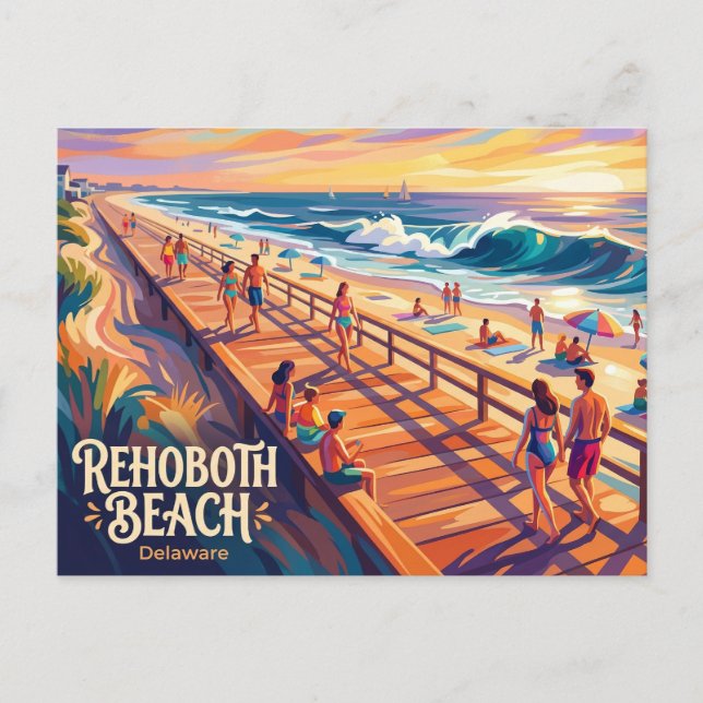 Cartão Postal Praia de Rehoboth EUA (Frente)
