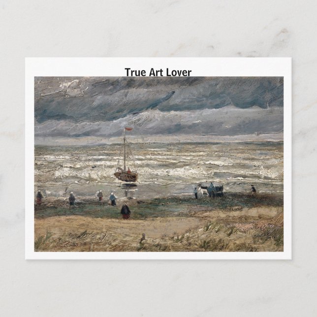 Cartão Postal Praia de Scheveningen de Vincent van Gogh (Frente)