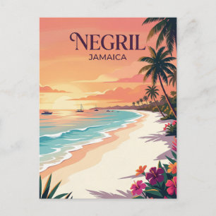 Cartão Postal Praia de Seven Mile Jamaica