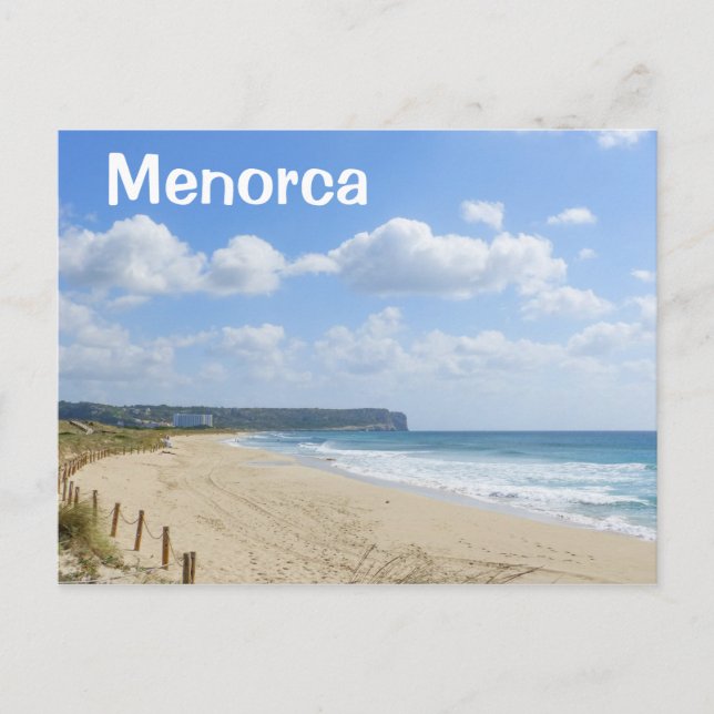 Cartão Postal Praia de Son Bou em Menorca (Frente)