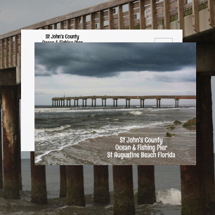 Cartão Postal Praia de St Augustine FL Pier Fotográfico