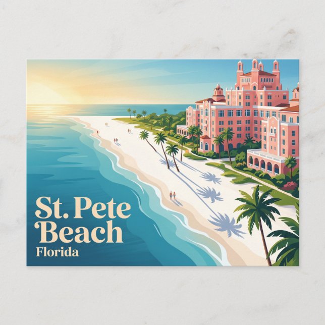 Cartão Postal Praia de St. Pete EUA (Frente)
