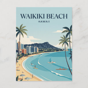Cartão Postal Praia de Waikiki