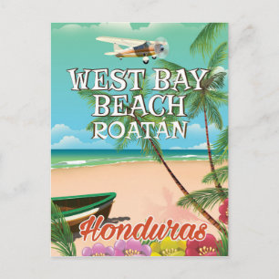Cartão Postal Praia de West Bay, Roatán Honduras pôster de viage