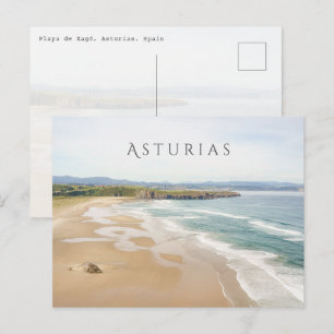 Cartão Postal Praia de Xagó, Astúrias, Espanha Viagem Costeira