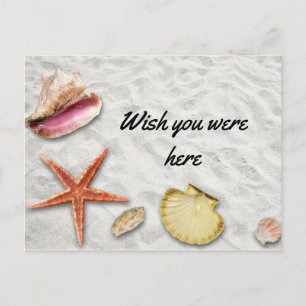 Cartão Postal Praia Desejava que você estivesse aqui / Viagem Va