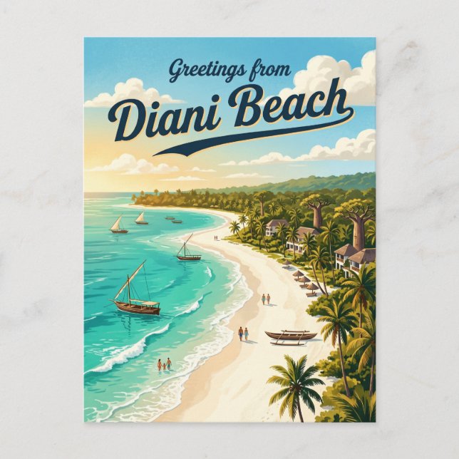 Cartão Postal Praia Diani Quênia (Frente)