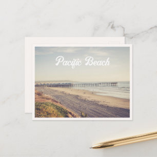 Cartão Postal Praia do Pacífico, San Diego, Praia e Pier