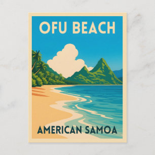 Cartão Postal Praia do Samoa Ofu Americana da Viagens vintage Re