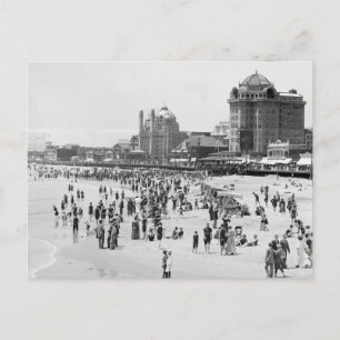 Cartão Postal Praia e Calçadão de Atlantic City, 1910