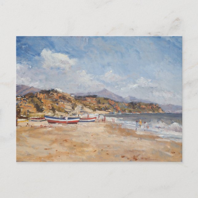 Cartão Postal Praia e Montanhas Nerja 2001 (Frente)