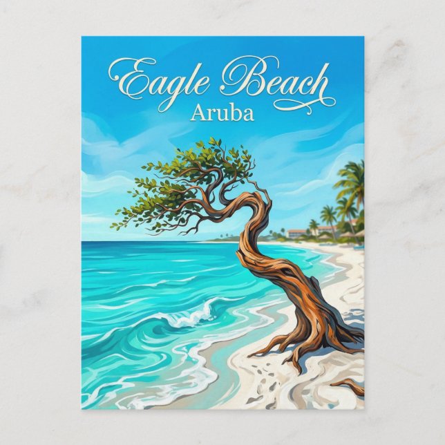 Cartão Postal Praia Eagle Aruba (Frente)