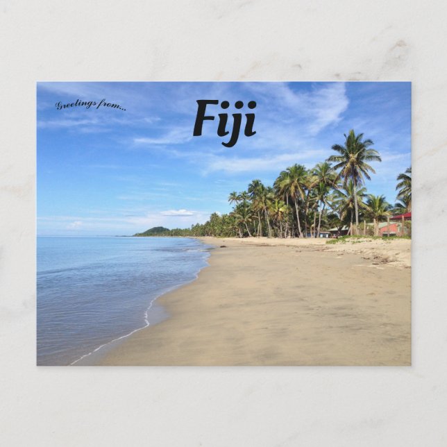 Cartão Postal Praia em Fiji (Frente)