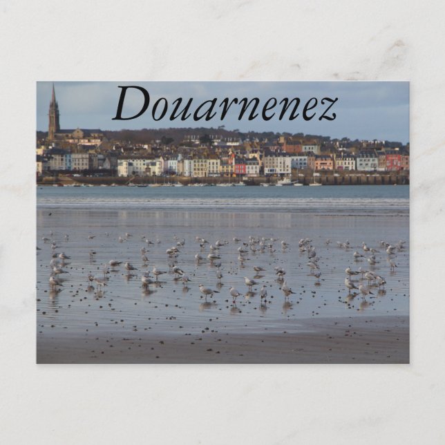 Cartão Postal praia em Ris em Douarnenez (Frente)