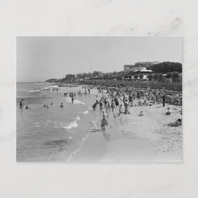 Cartão Postal Praia em Tel Aviv nos anos 30 (Frente)