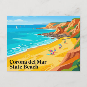Cartão Postal Praia Estadual Corona del Mar Califórnia