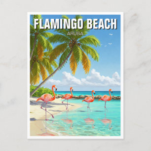Cartão Postal Praia Flamingo em Aruba Viagem
