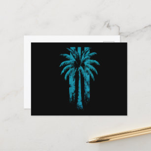 Cartão Postal Praia Havaiana Verão Férias Tropicais Árvore de Pa