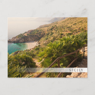 Cartão Postal praia isolada em Lo Zingaro, Sicília